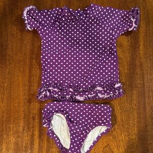 Ruffle Butts purple two piece swim suit